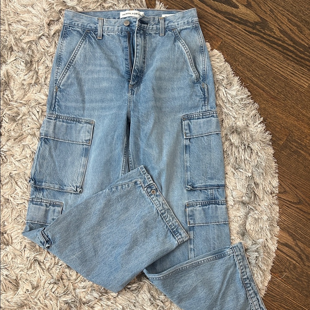Aritzia Denim Forum Light Blue Straight Leg Jeans
